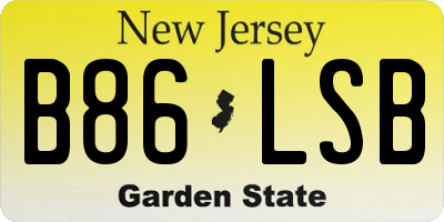 NJ license plate B86LSB