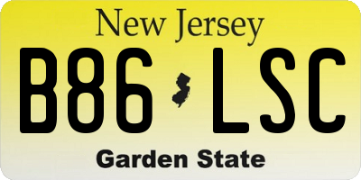 NJ license plate B86LSC