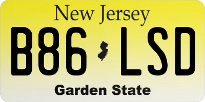 NJ license plate B86LSD