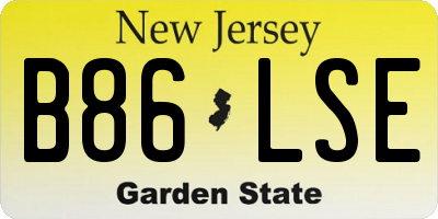 NJ license plate B86LSE