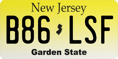 NJ license plate B86LSF