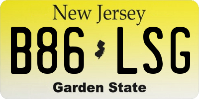 NJ license plate B86LSG