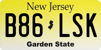 NJ license plate B86LSK