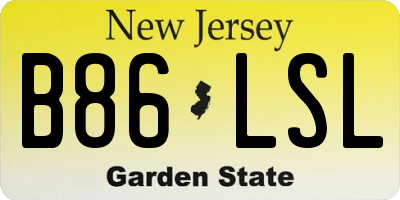 NJ license plate B86LSL