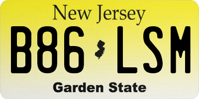 NJ license plate B86LSM