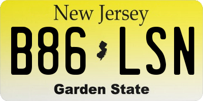 NJ license plate B86LSN