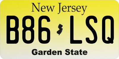NJ license plate B86LSQ