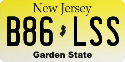 NJ license plate B86LSS