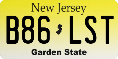 NJ license plate B86LST
