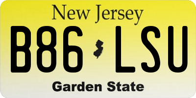NJ license plate B86LSU