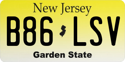 NJ license plate B86LSV
