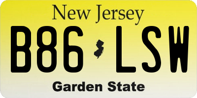 NJ license plate B86LSW