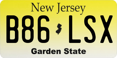 NJ license plate B86LSX
