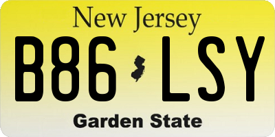NJ license plate B86LSY