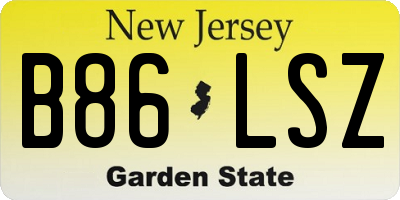 NJ license plate B86LSZ