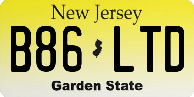NJ license plate B86LTD