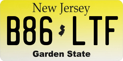 NJ license plate B86LTF