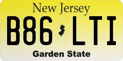 NJ license plate B86LTI