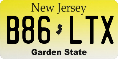 NJ license plate B86LTX