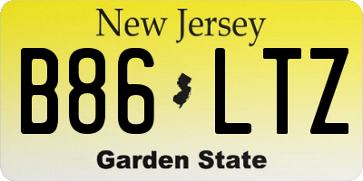 NJ license plate B86LTZ