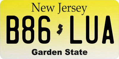 NJ license plate B86LUA