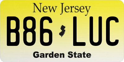 NJ license plate B86LUC