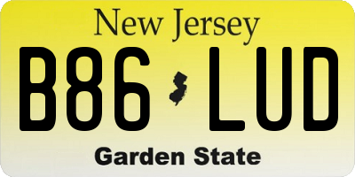NJ license plate B86LUD