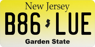 NJ license plate B86LUE