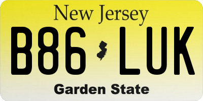 NJ license plate B86LUK