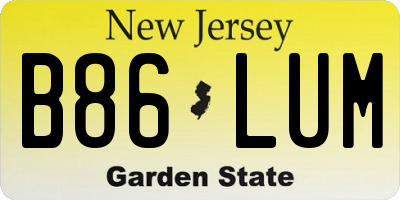 NJ license plate B86LUM