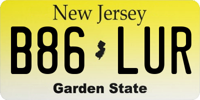 NJ license plate B86LUR