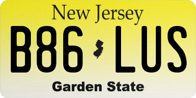 NJ license plate B86LUS
