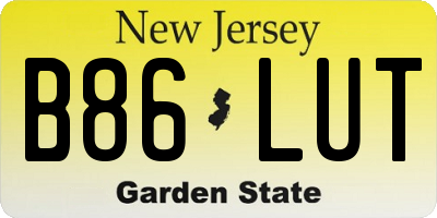 NJ license plate B86LUT