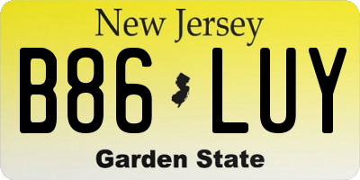 NJ license plate B86LUY