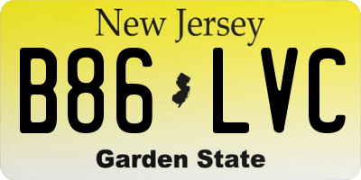 NJ license plate B86LVC
