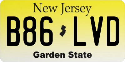 NJ license plate B86LVD