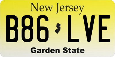 NJ license plate B86LVE