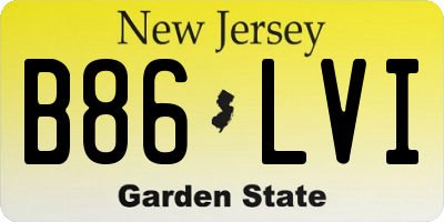 NJ license plate B86LVI