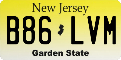NJ license plate B86LVM