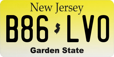 NJ license plate B86LVO