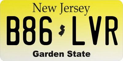 NJ license plate B86LVR