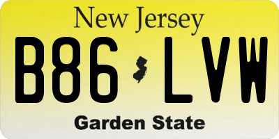 NJ license plate B86LVW