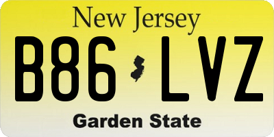 NJ license plate B86LVZ
