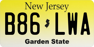 NJ license plate B86LWA
