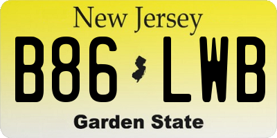 NJ license plate B86LWB