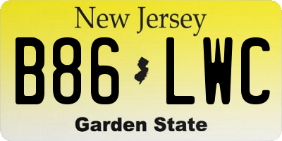 NJ license plate B86LWC