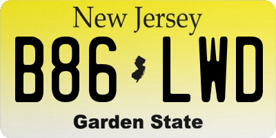 NJ license plate B86LWD
