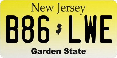 NJ license plate B86LWE