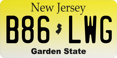 NJ license plate B86LWG