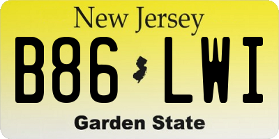 NJ license plate B86LWI